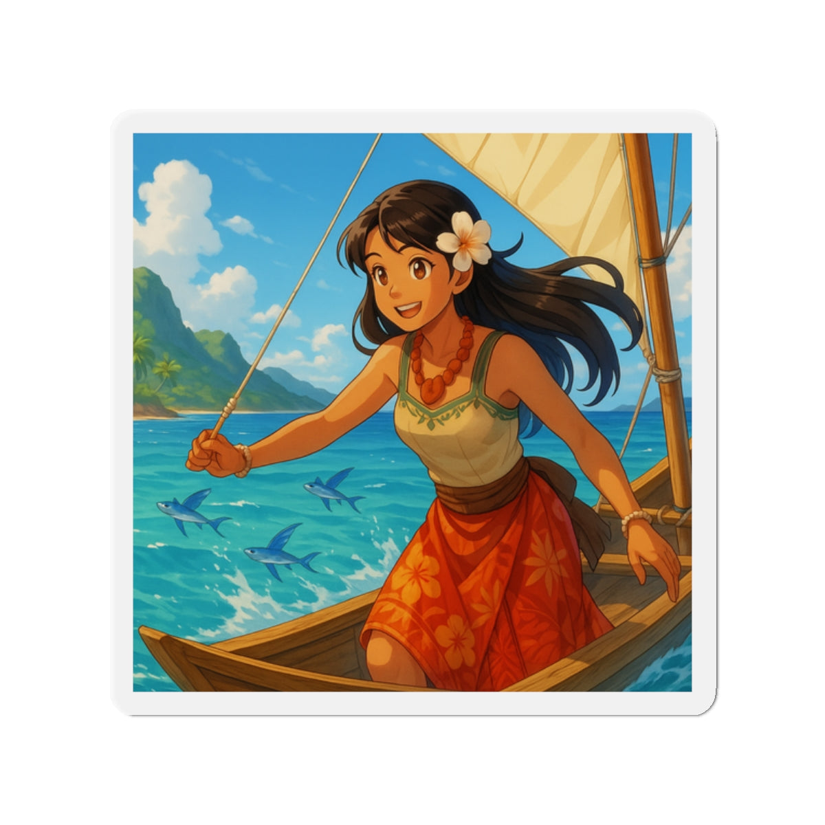 Island sailing magnet